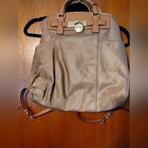 Michael Kors Hamilton Nylon and Leather Backpack